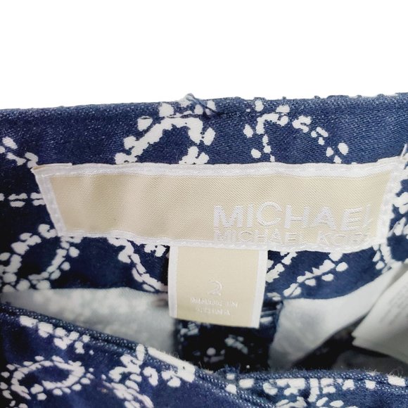MICHAEL MICHAEL KORS Geometric Print Basics Ankle Pant Sz 2 - Picture 4 of 9